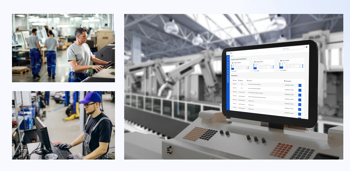 MES in use on the factory floor