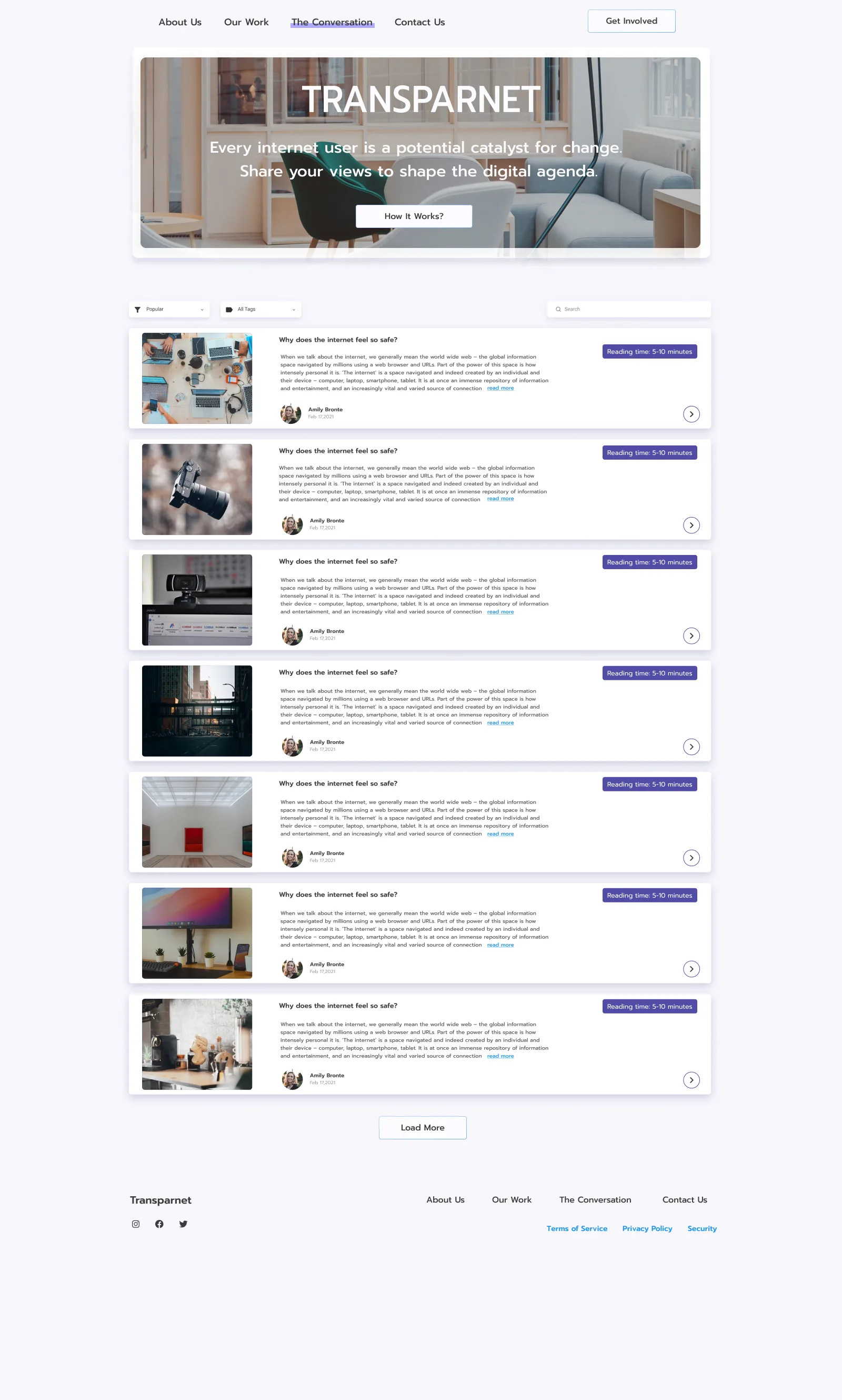 Transparnet article feed in the guest view