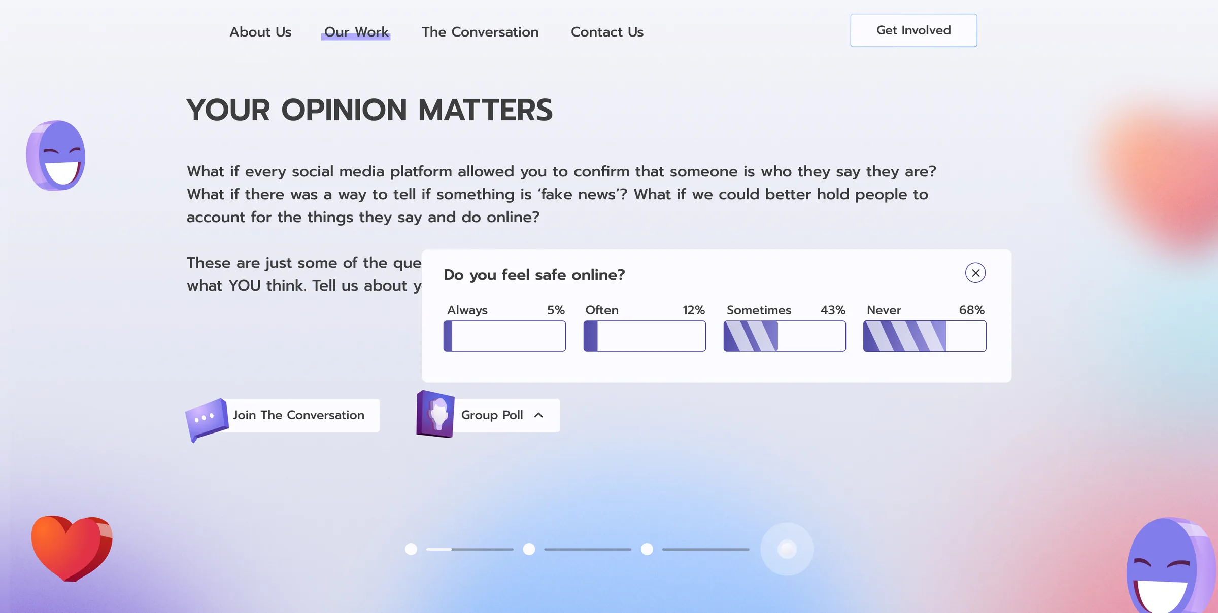Transparnet group poll widget showing live results